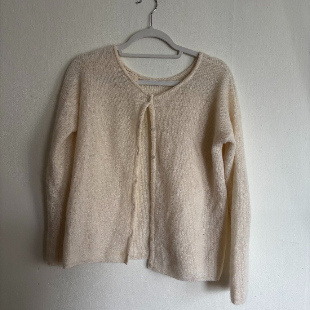 Sezane Cream/White Gaspard Cardigan